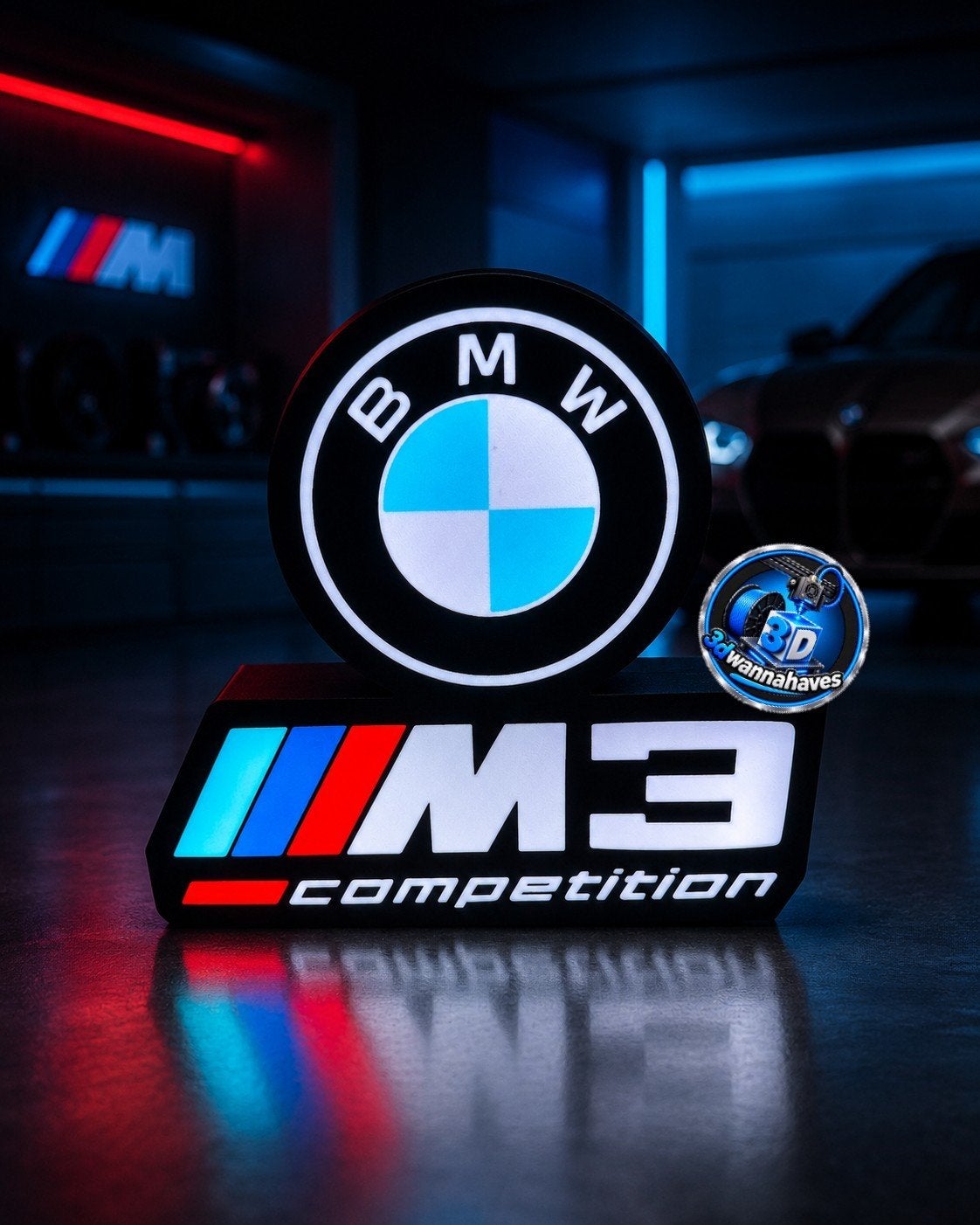 BMW LED Lichtreclame - M3 Competition Logo, Ophalen of Verzenden