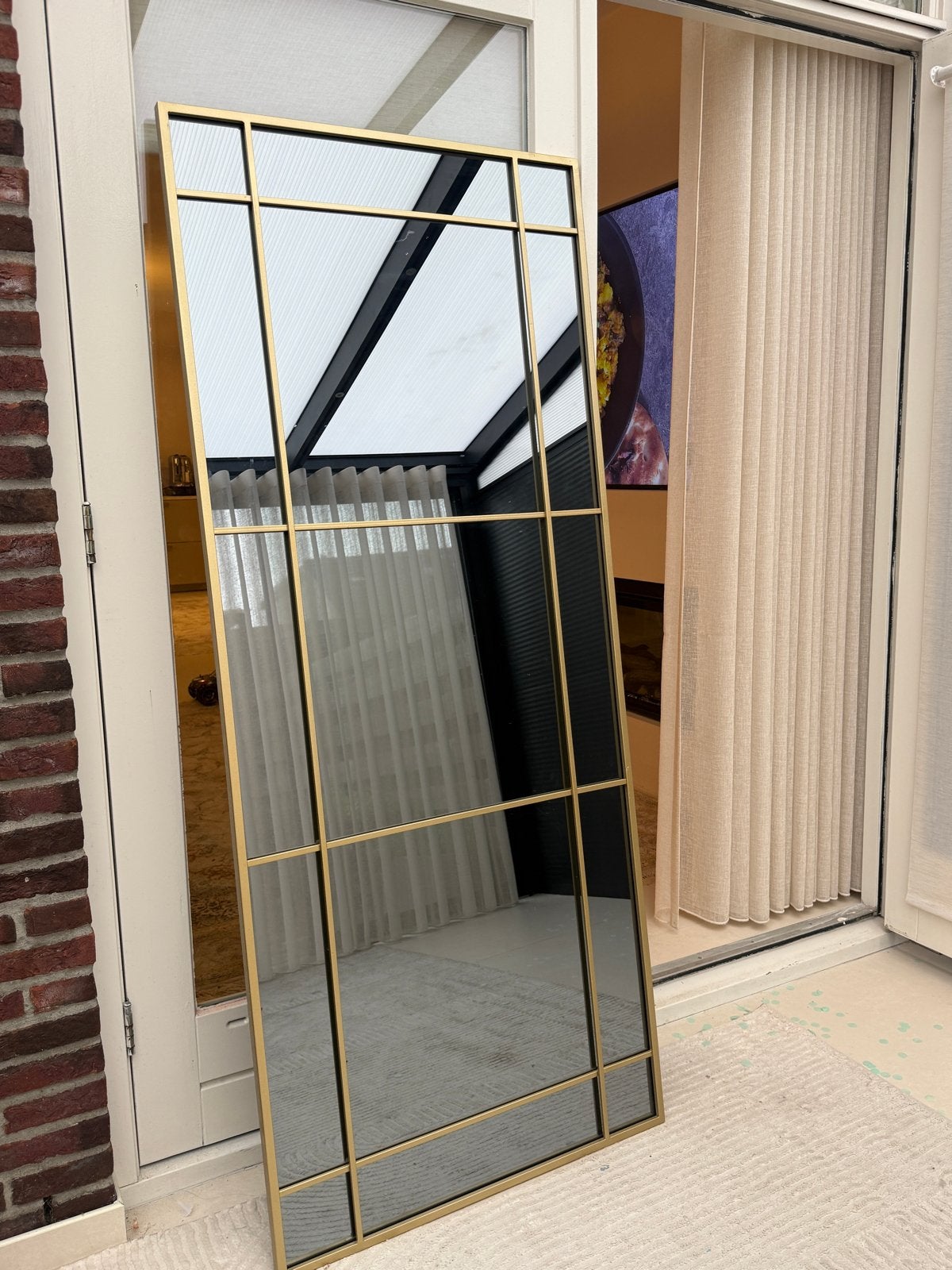Light & Living Rincon spiegel smoke glas/goud Japandi, Ophalen, Nieuw, 75 tot 100 cm, 150 tot 200 cm