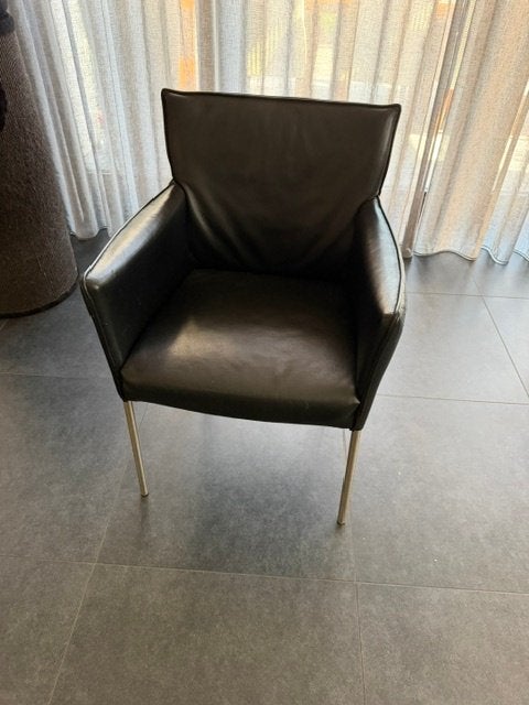 6 eetkamerstoelen Design on Stock, Ophalen, Zwart, Design, Leer