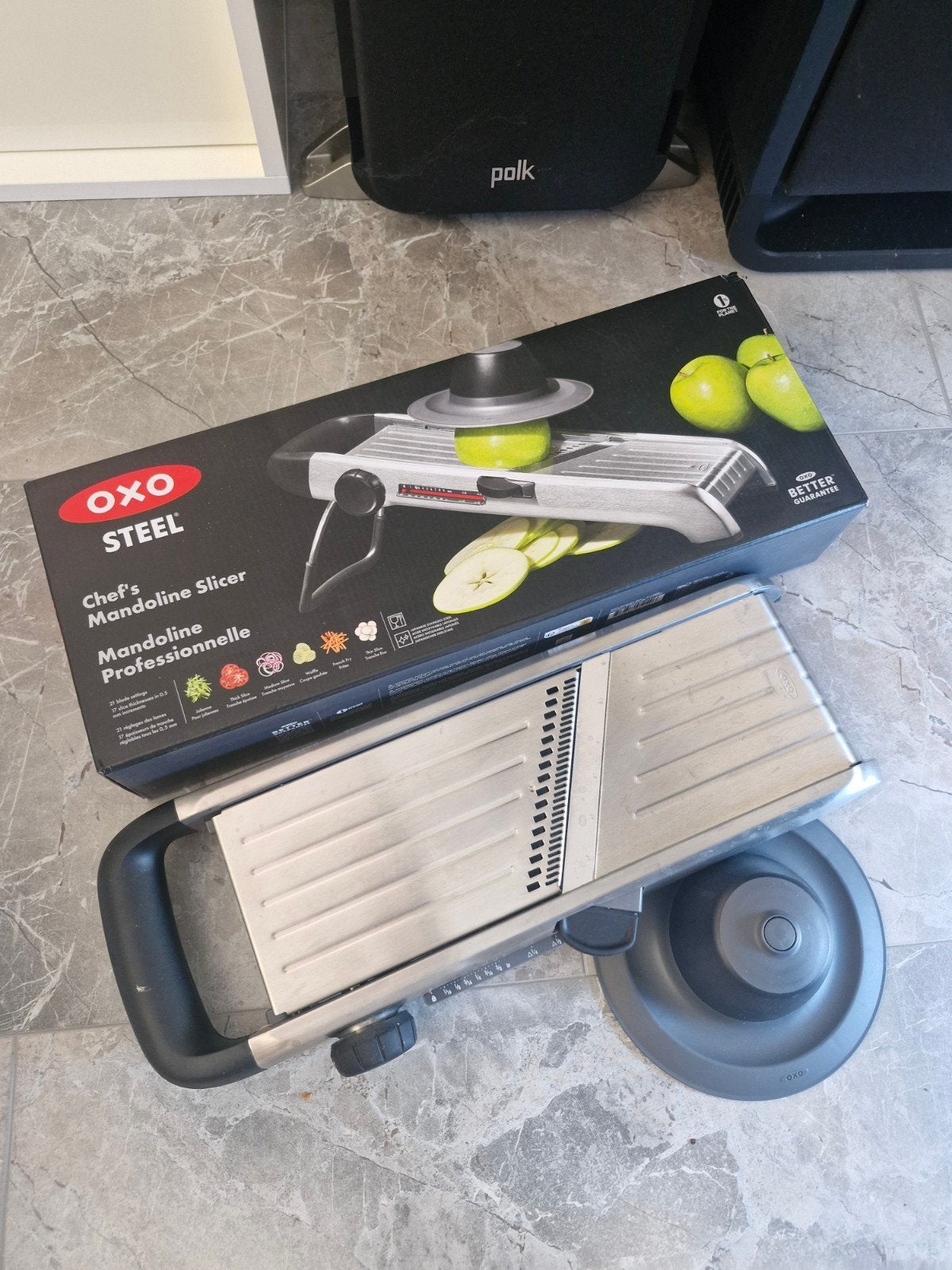 OXO Steel Chef's Mandoline Slicer - Professionele Mandoline, Ophalen of Verzenden, Metaal, Snijmachine, Overige merken
