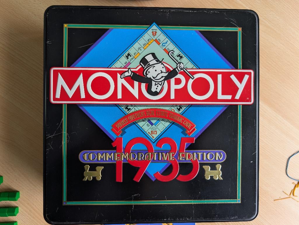 Parker Monopoly 50 jaar jubileum editie - in blik! zgan, Vijf spelers of meer, Ophalen of Verzenden, Zo goed als nieuw, Parker