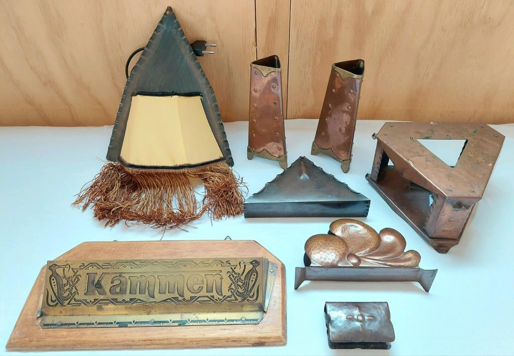Amsterdamse School Artdeco antiek lamp klok vazen interieur, Ophalen of Verzenden