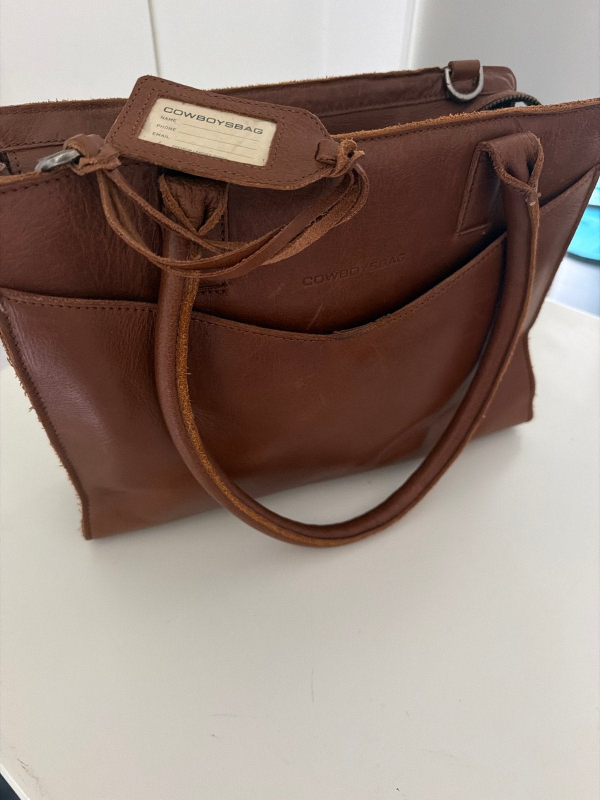 Cowboysbag Leren Handtas/Schoudertas - Bruin, Sieraden, Tassen en Uiterlijk, Tassen | Damestassen, Ophalen of Verzenden, Gebruikt