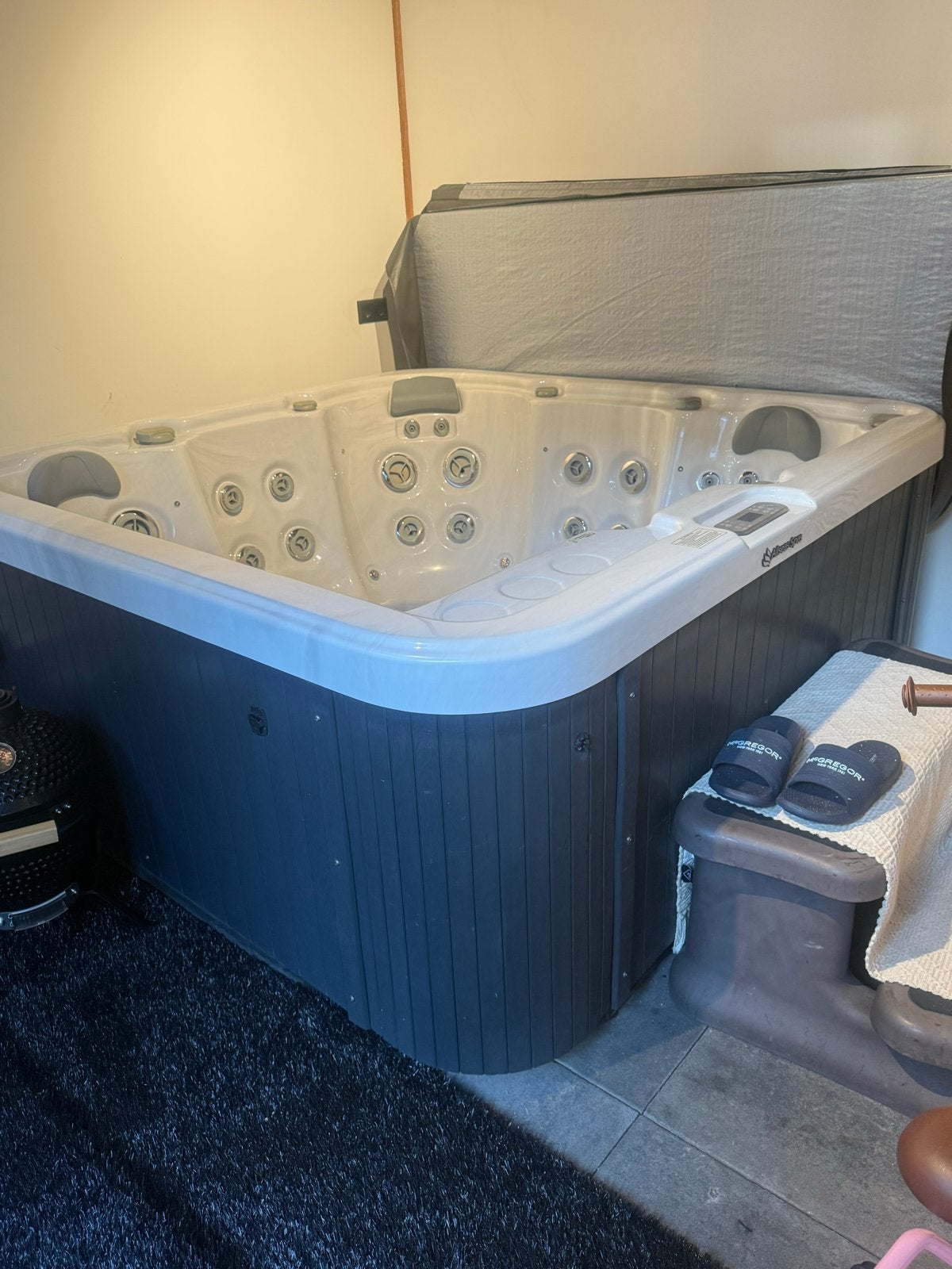 Luxe Allseas Spas Jacuzzi - Zo goed als nieuw, Tuin en Terras, Ophalen, Zo goed als nieuw, Afdekzeil, Vast
