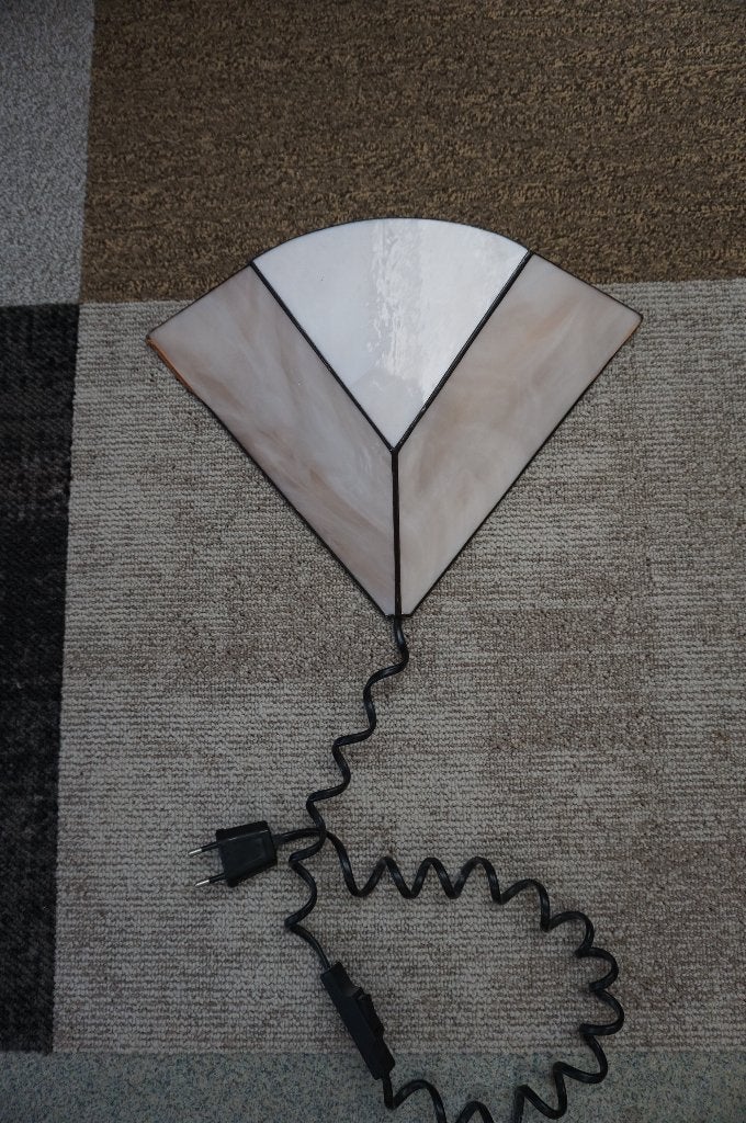 Vintage Tiffany Wandlamp Geometrisch glas in lood, Overige fittingen, Ophalen of Verzenden, Wandlamp, Glas