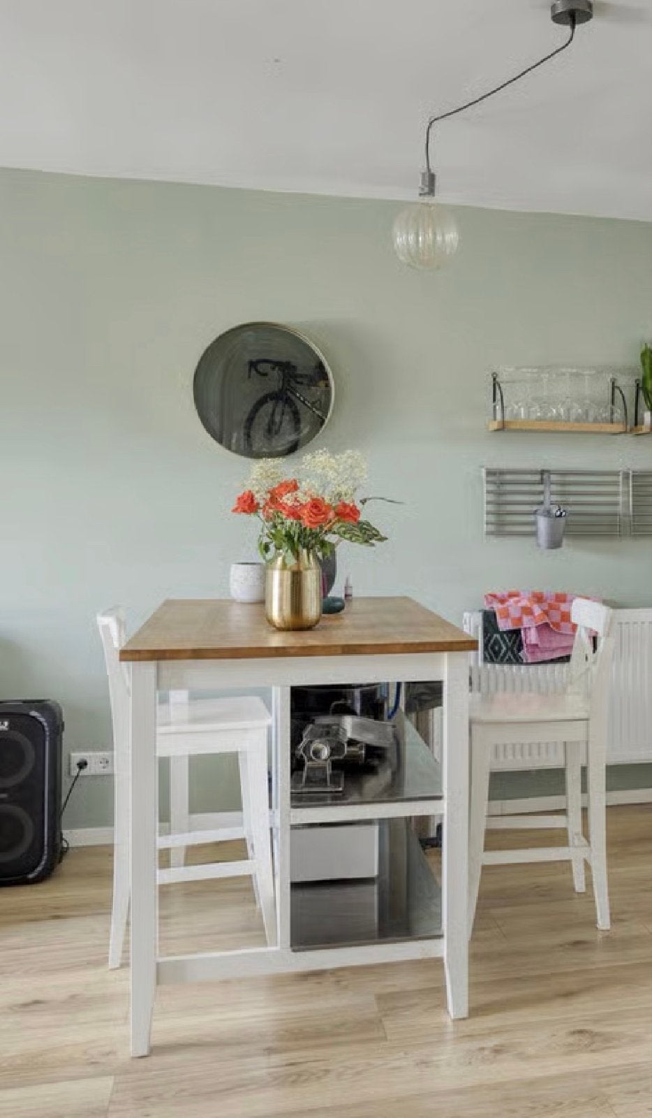 Hoge eettafel met barkrukken, Ophalen, Gebruikt, Tot twee personen, 50 tot 100 cm