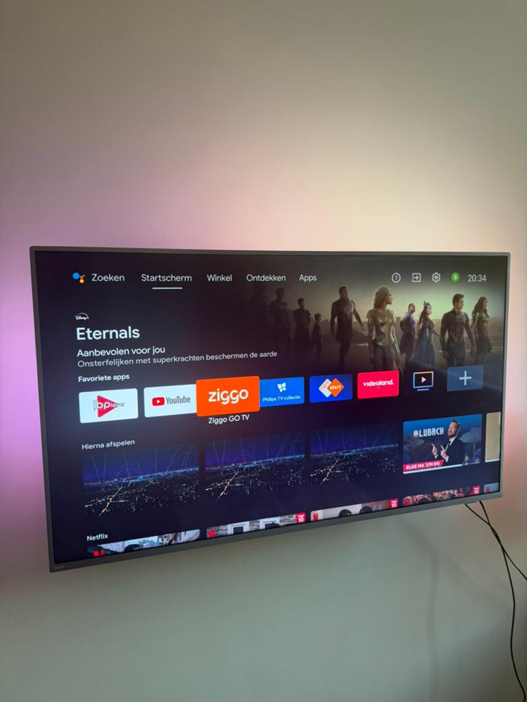 Philips ambilight tv 55inch 4K UHD, Ophalen, Philips, 100 cm of meer, 4k (UHD)
