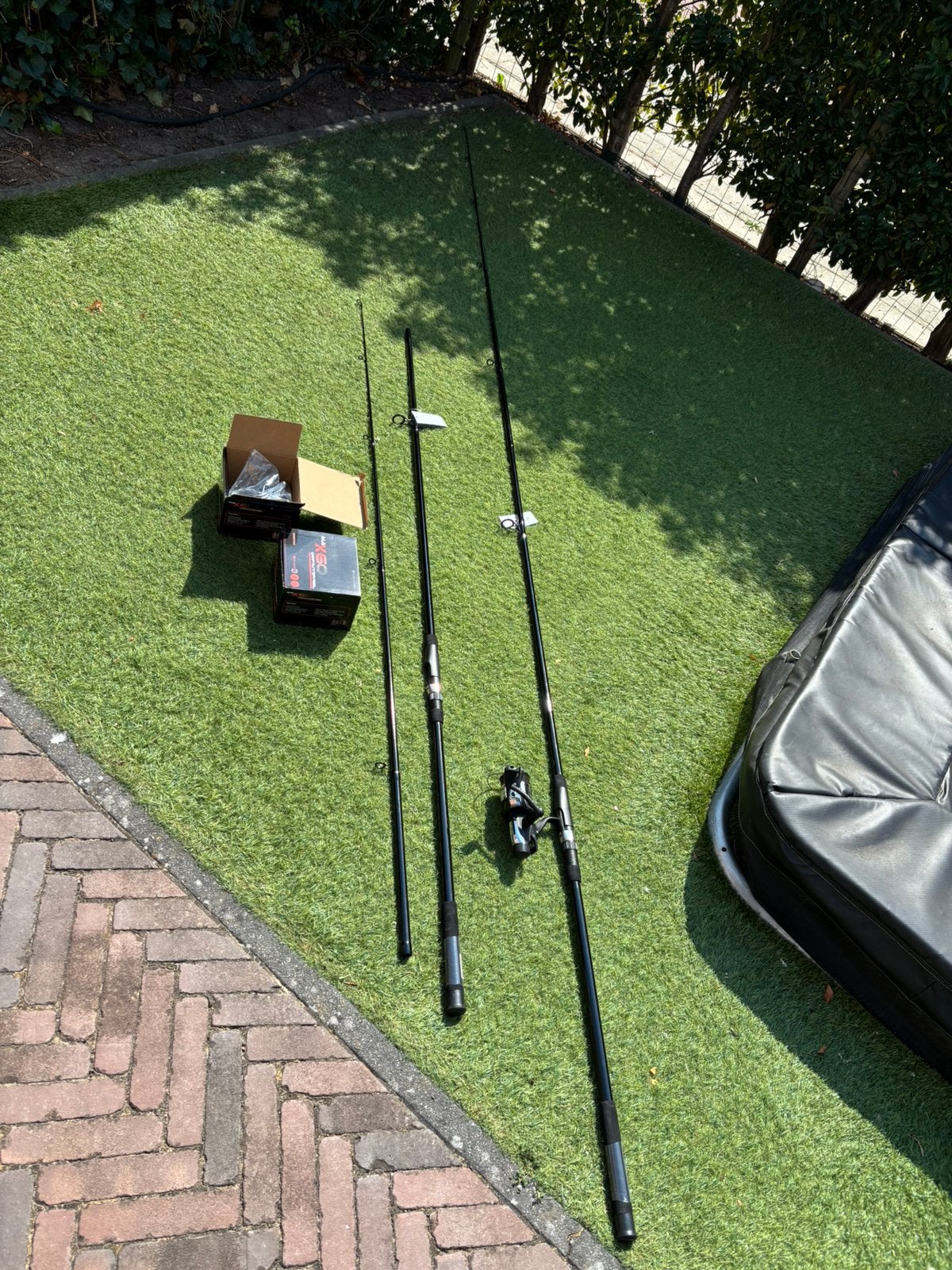 Set karper hengels 3,60m, Watersport en Boten, Hengelsport | Witvissen, Ophalen, Nieuw, Werphengel