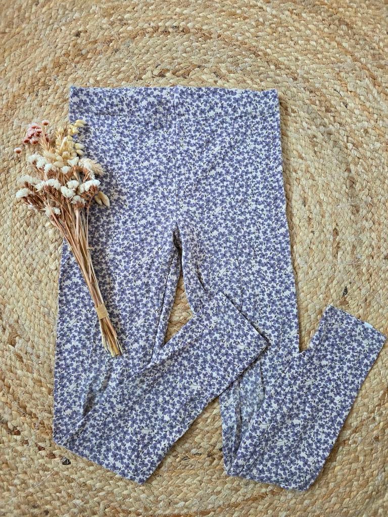 Mooie paarsgebloemde Pomp de Lux legging maat 134/140, Broek, Gebruikt, Meisje, Ophalen of Verzenden
