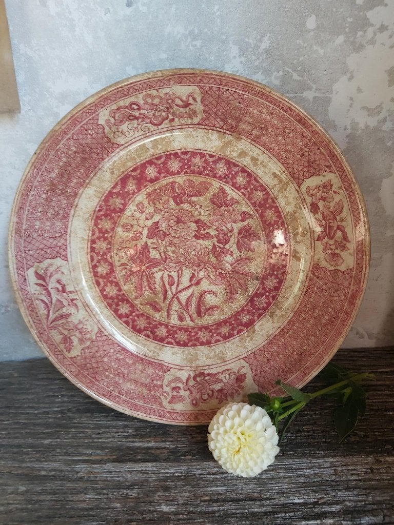 Prachtige antieke diepe schaal P Regout Maastr, decor TECLA, Antiek en Kunst, Antiek | Keramiek en Aardewerk, Ophalen of Verzenden