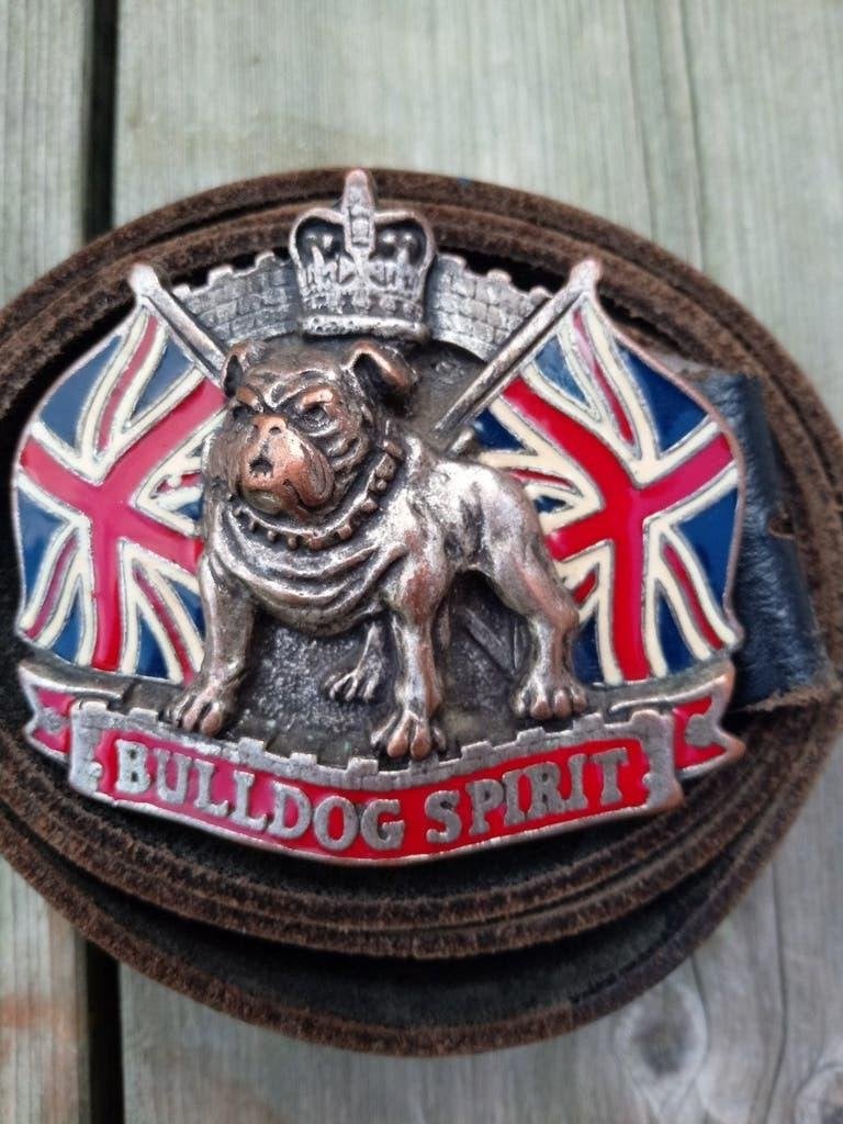 lederen riem met bulldog buckle, Ophalen, Gebruikt, 100 tot 150 cm, Overige typen