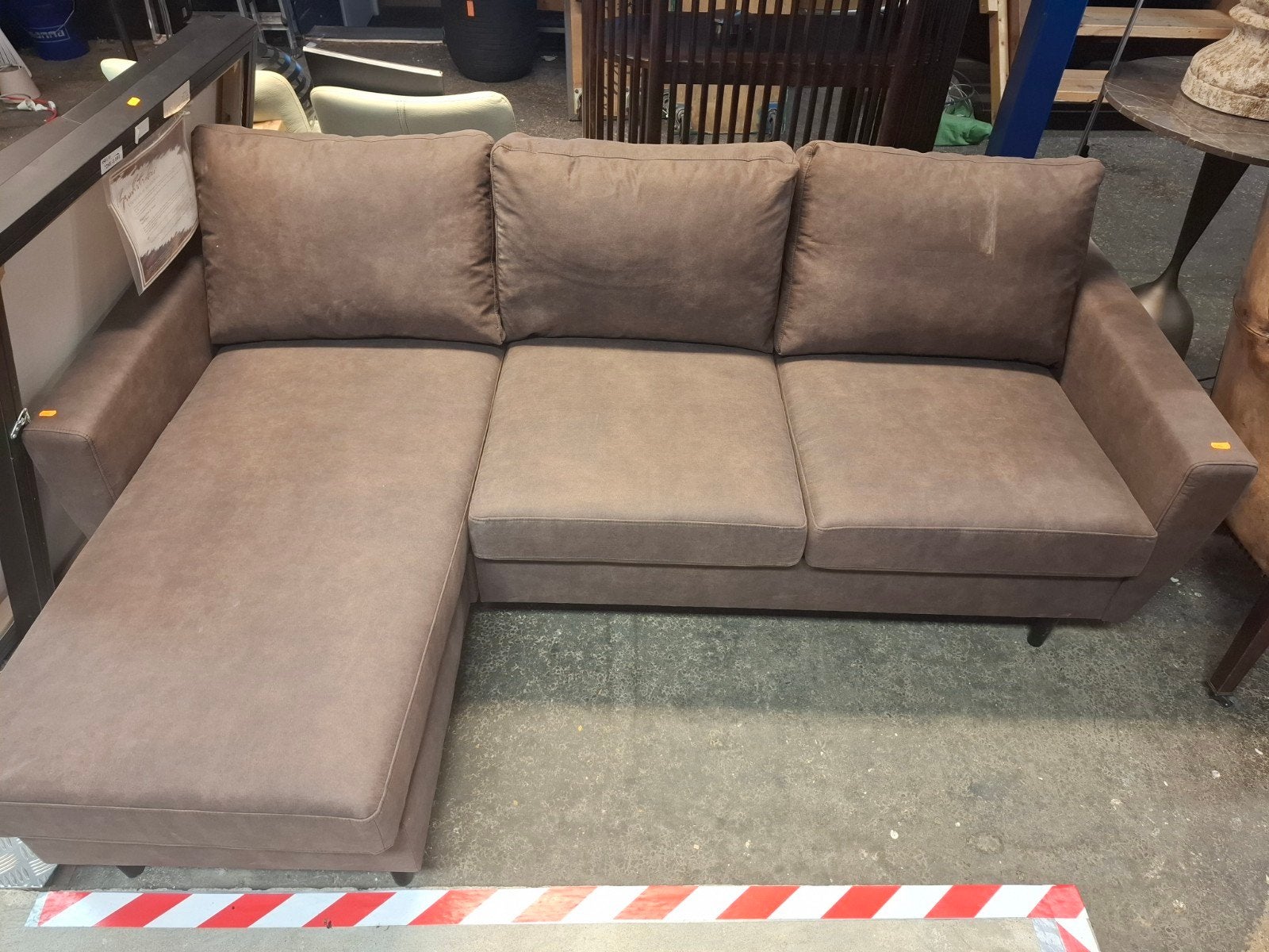 Nette bruine hoekbank B200 X L130, Huis en Inrichting, Roxxz design, 125 tot 150 cm, Driepersoons, Ophalen of Verzenden