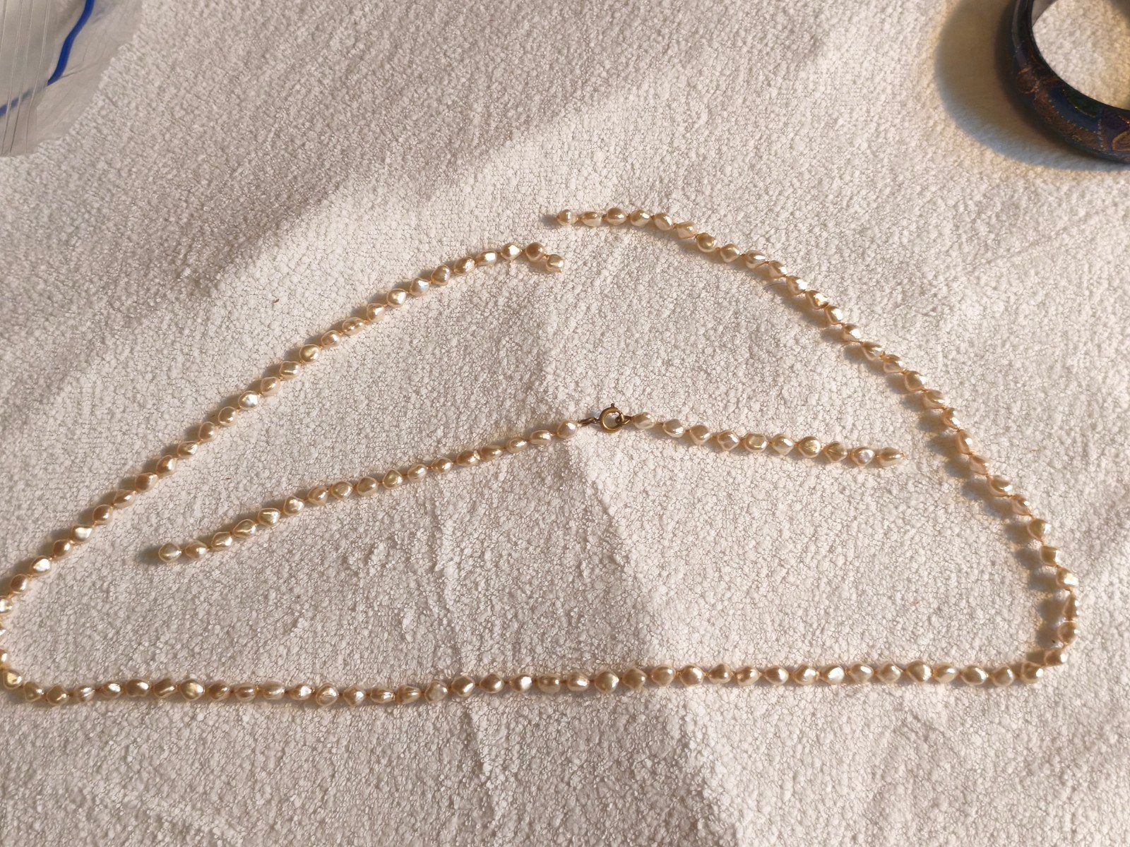 vintage barok zoetwaterparelketting parels defect reparatie, Ophalen of Verzenden, Gebruikt, Overige materialen
