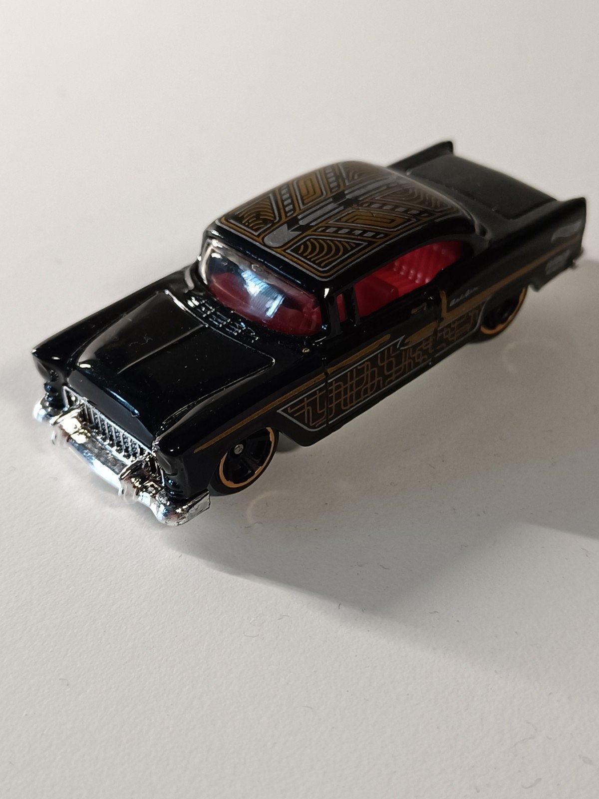 Hot Wheels '55 Chevy Bel Air  - Zwart met goud, Ophalen of Verzenden, Zo goed als nieuw, Auto