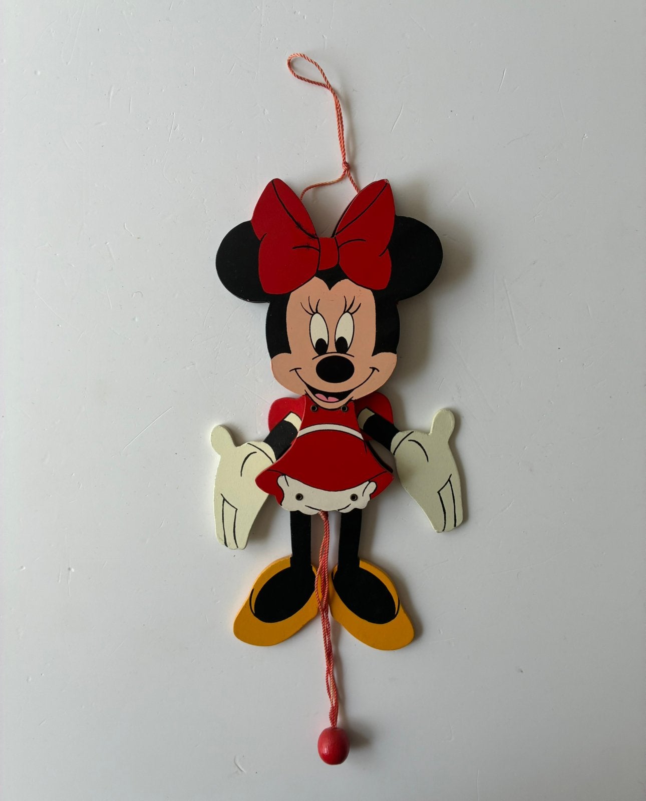 Houten Disney trekpop Minni Mouse, Gebruikt, Overige typen, Ophalen of Verzenden, Nvt