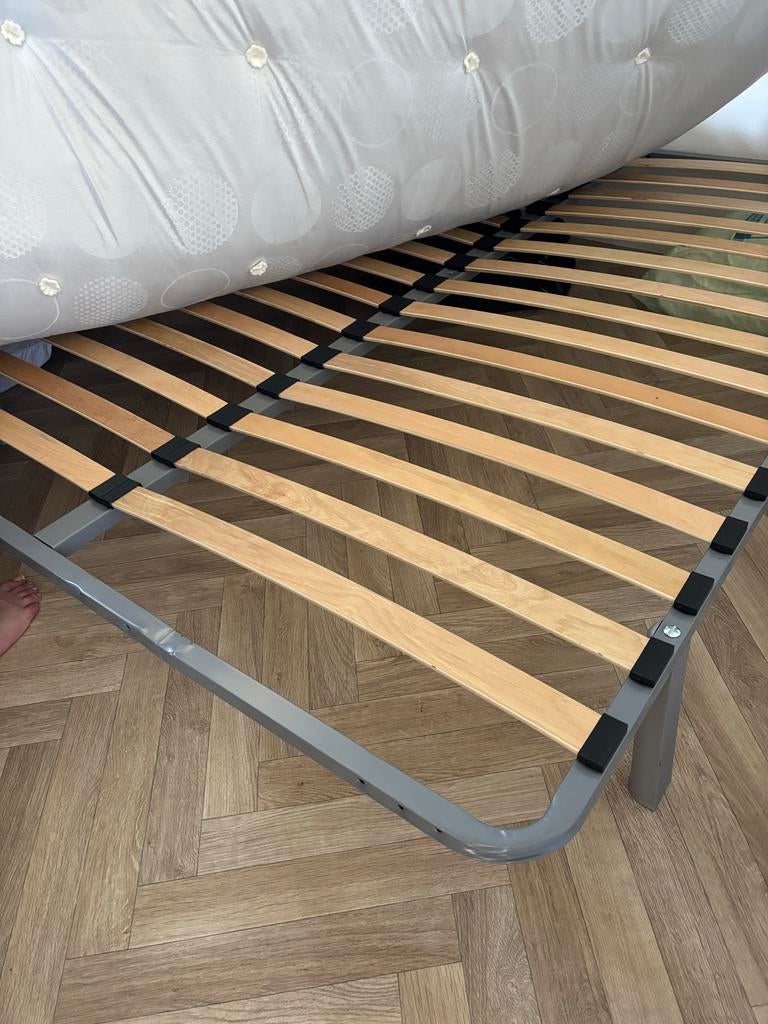 Tweepersoonsbed met matras, 160x200cm, zgan, Ophalen, Tweepersoons, Zo goed als nieuw, 200 cm