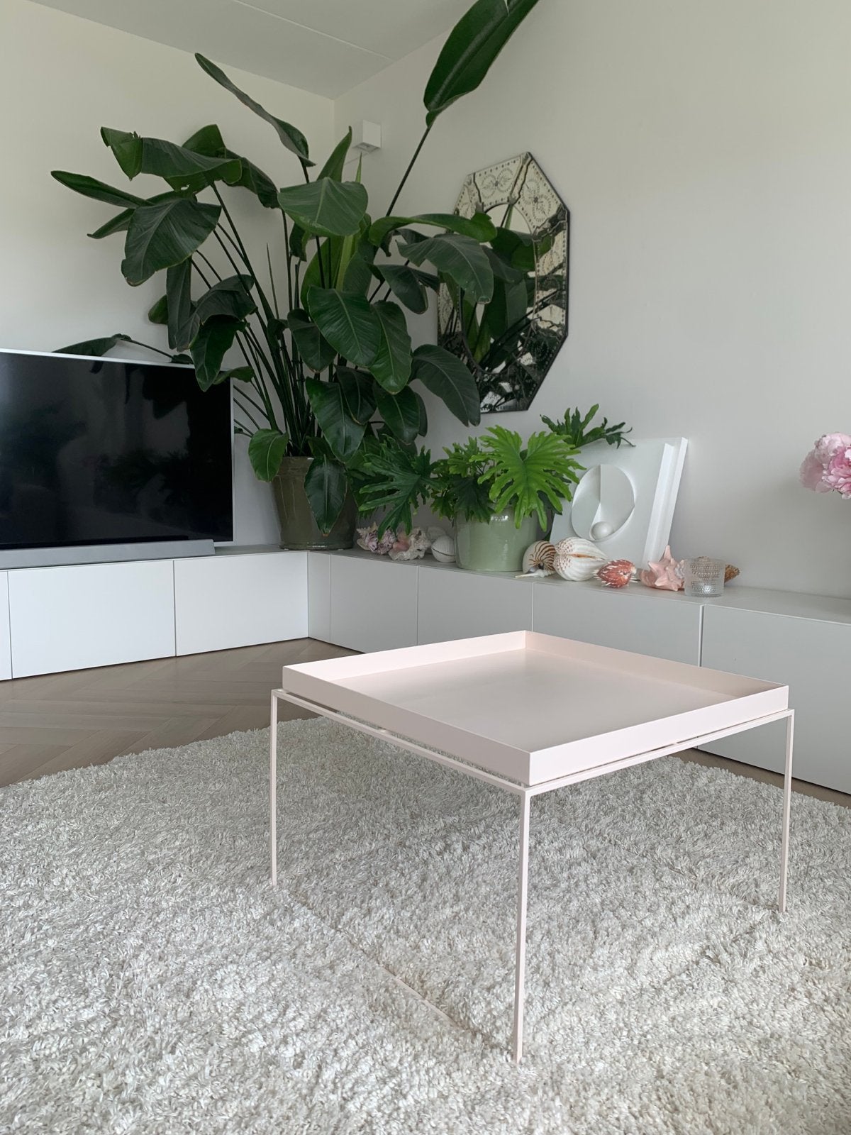 Hay coffee table - Powder II / poeder roze (60x60x39 cm), Ophalen, Vierkant, 50 tot 100 cm, Zo goed als nieuw