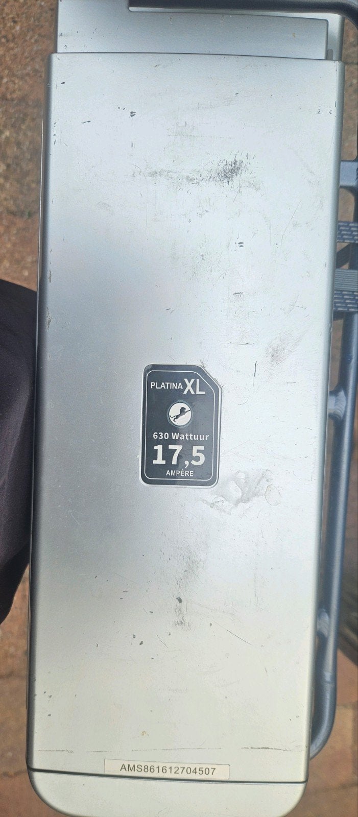 Amslod 36V 17.5Ah 630Wh e-bike accu Platina XL, Ophalen of Verzenden, Gebruikt