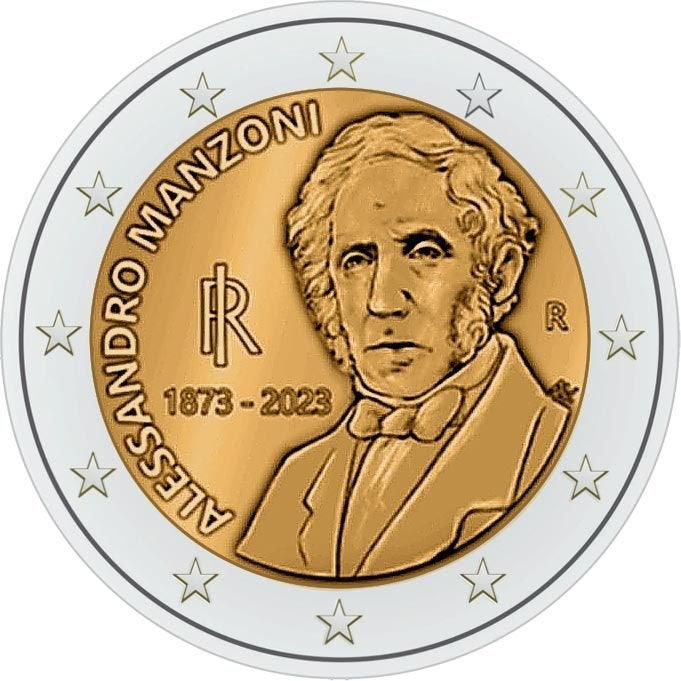 2 euro Italie 2023 - Alessandro Manzoni (UNC), Ophalen of Verzenden, Italië, 2 euro, Losse munt