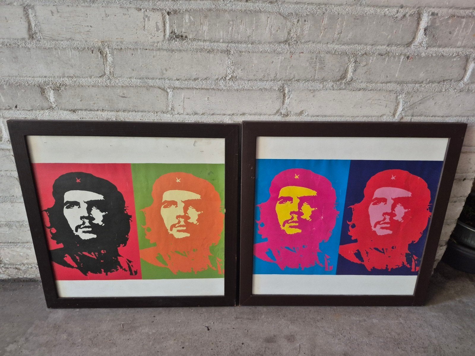 Pop Art Che Guevara Schilderijen - Set van 2, Antiek en Kunst, Kunst | Schilderijen | Modern, Ophalen, Figuren, Papier/karton
