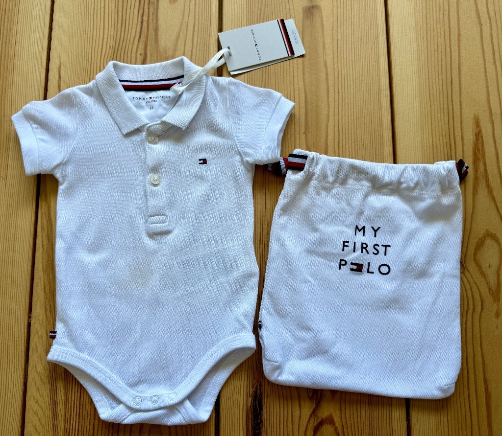 Tommy Hilfiger ‘My First Polo’ Romper - Wit - maat 62, Nieuw, Ophalen of Verzenden, Tommy Hilfiger, Jongetje