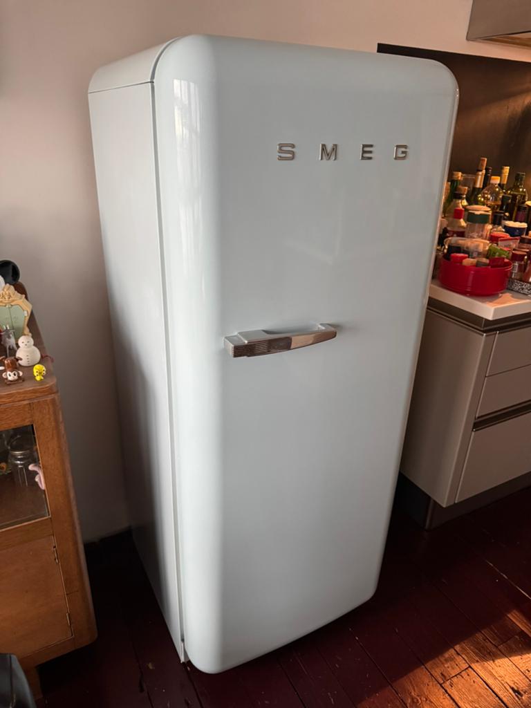 Smeg combi-koelkast vintage look lichtblauw, Witgoed en Apparatuur, Koelkasten en IJskasten, Ophalen, Gebruikt, 200 liter of meer