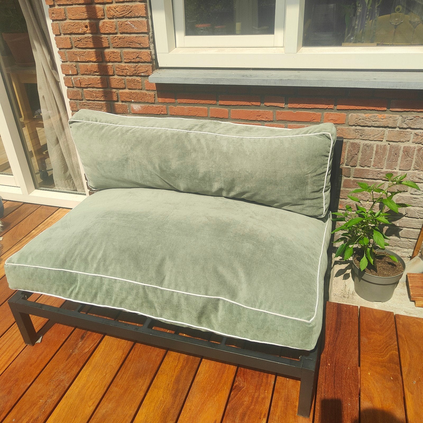 tuinbank van Karwei met kussens, Ophalen, Zo goed als nieuw, Aluminium