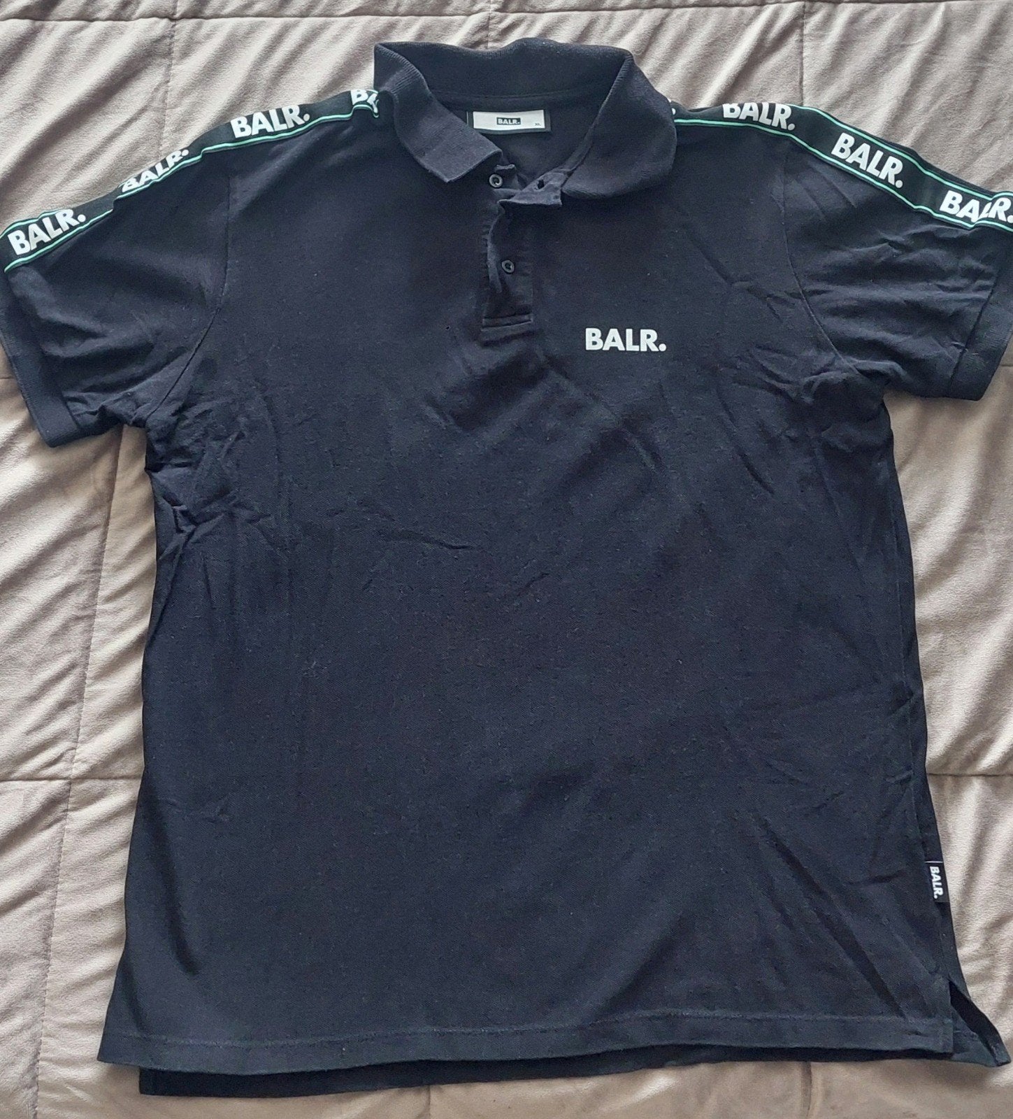 BALR. Zwarte Polo T-shirt XL, Ophalen, Zwart, Maat 56/58 (XL), BALR.