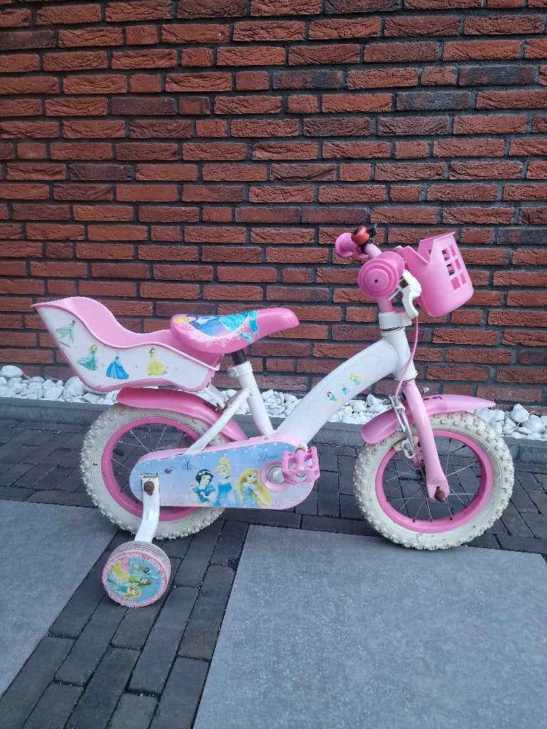 Meisjes fiets met princessen 12,5 inch, Ophalen, Terugtraprem, Gebruikt, 14 inch of minder