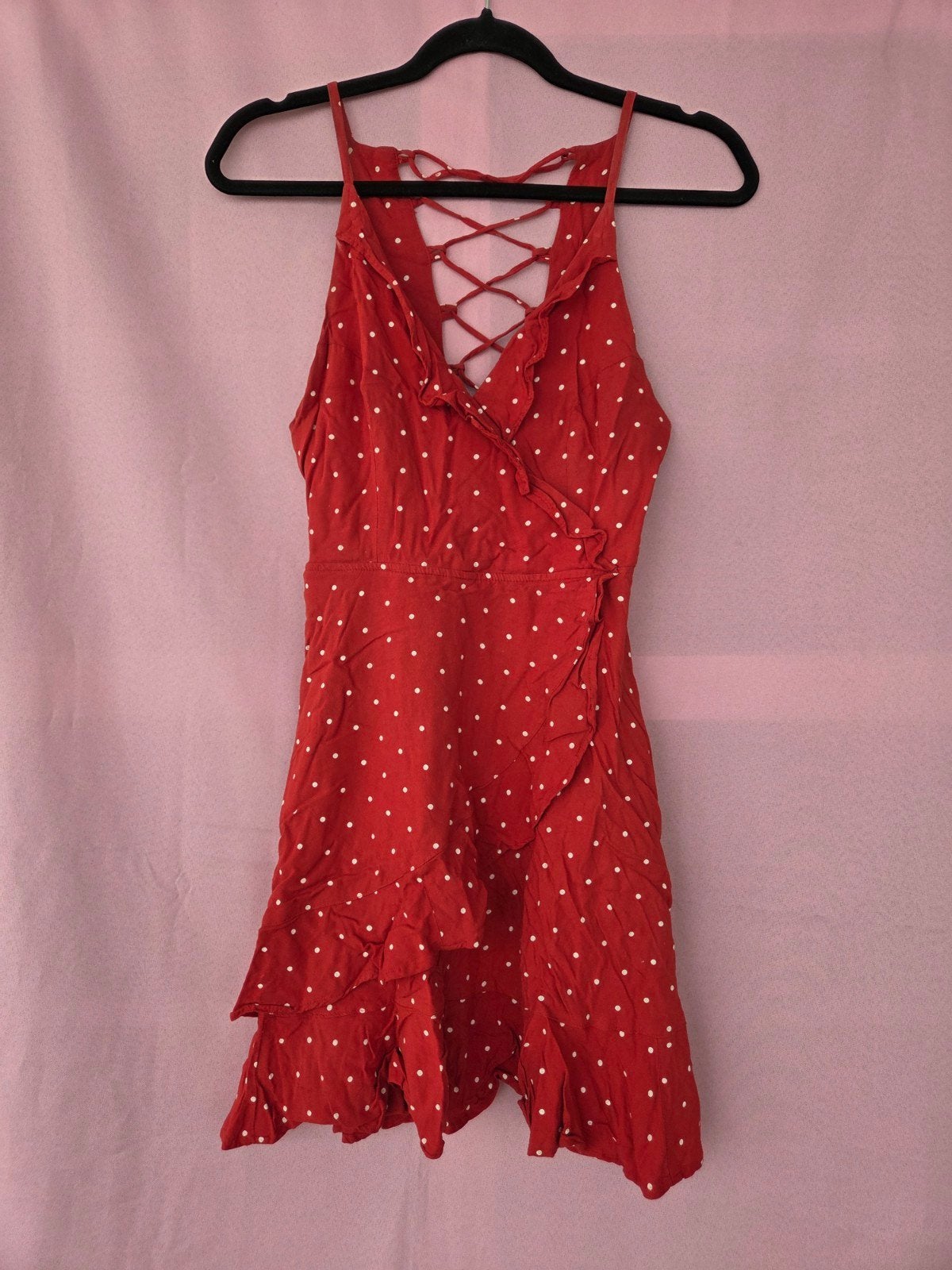 Rode jurk met stippen en open rug, Tally Weijl, Ophalen of Verzenden, Maat 36 (S), Gedragen