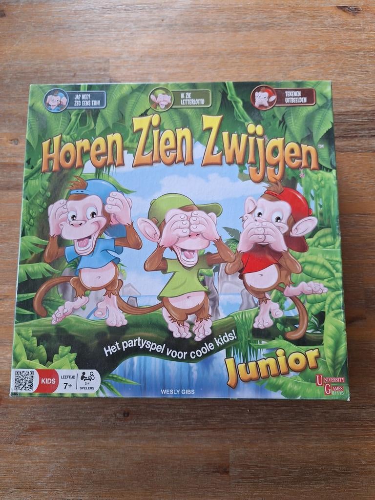 Horen Zien Zwijgen Junior, Hobby en Vrije tijd, Gezelschapsspellen | Bordspellen, Vijf spelers of meer, Ophalen of Verzenden, Gebruikt