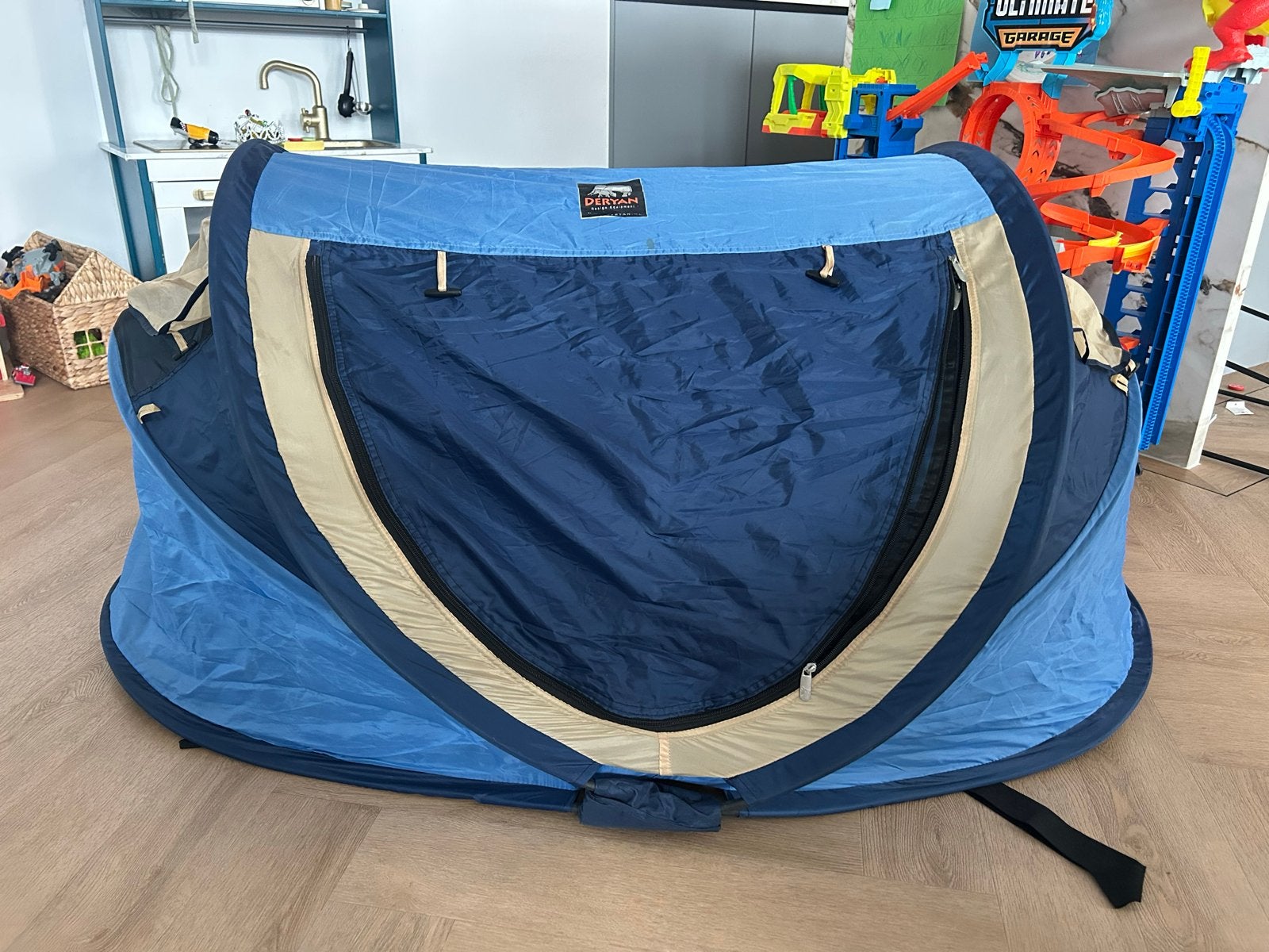 Deryan Peuter Luxe Reisbedje/Tentje Blauw, Kinderen en Baby's, Babywiegjes en Ledikanten, Ophalen of Verzenden, Gebruikt, Reisbedje