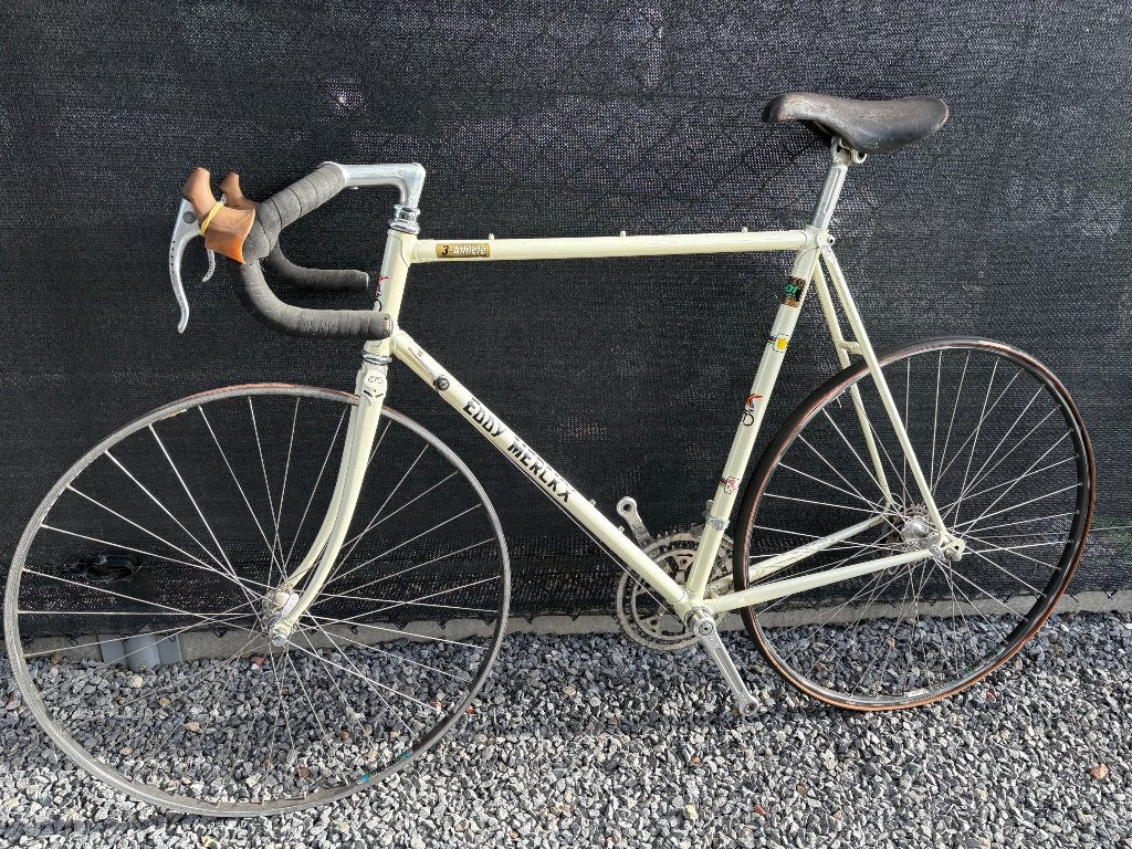 2 retro Eddy Merckx koersfietsen, 28 inch, Staal, Velgrem, 15 tot 20 versnellingen