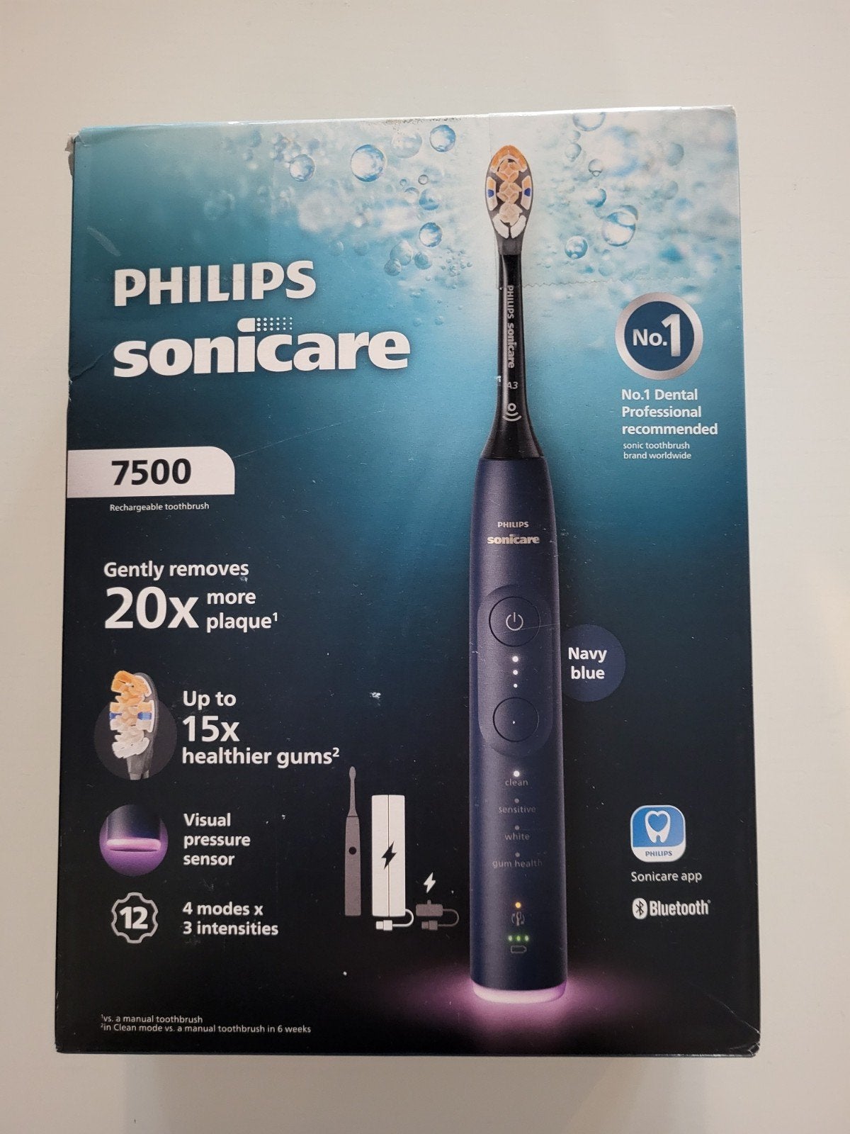 Donkerblauwe Philips Sonicare 7500 (nieuw in doos), Ophalen of Verzenden, Nieuw, Tandenborstel
