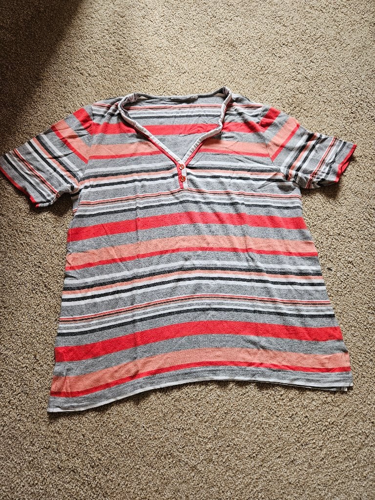 t shirt met streep korte mouw, maat 44, Blauw, Maat 42/44 (L), Ophalen of Verzenden, Korte mouw