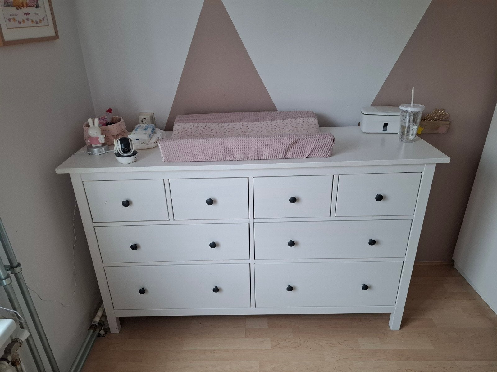 Witte commode met 8 lades hemnes Ikea, Ophalen, Gebruikt, 50 tot 70 cm, 100 cm of meer