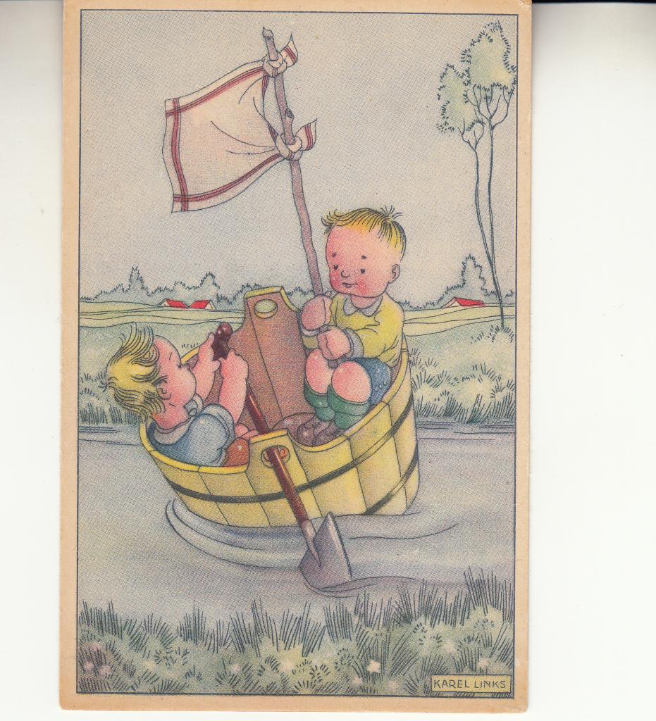Karel Links                                =0028=, Verzamelen, Ansichtkaarten | Themakaarten, Ophalen of Verzenden, 1940 tot 1960