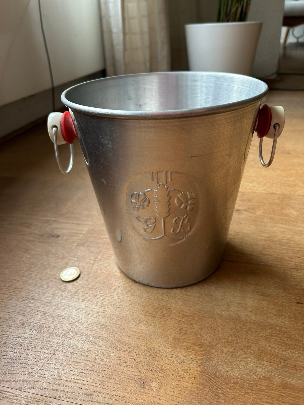 Aluminium Grolsch bierkoelemmer bierkoeler / champagnekoeler, Ophalen of Verzenden, Gebruikt