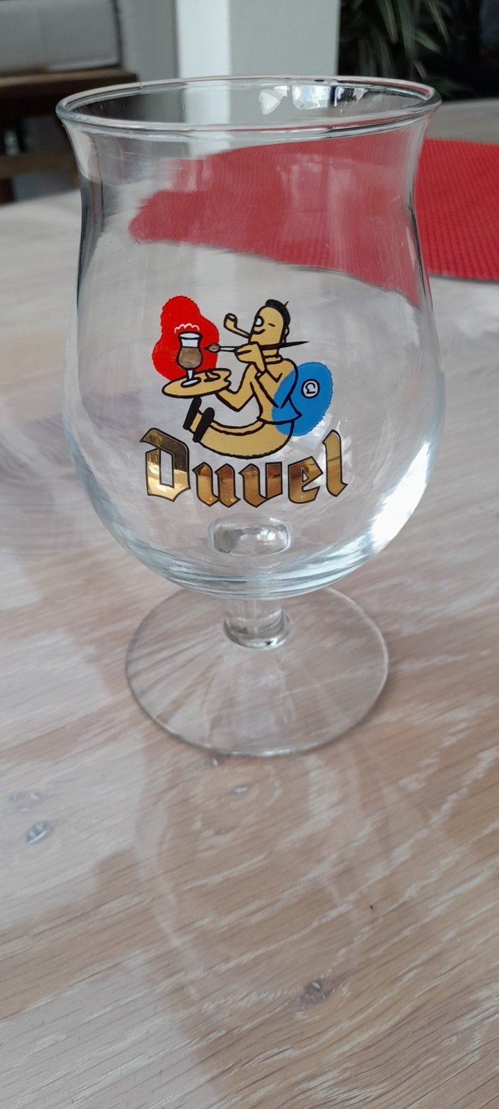 Duvel bierglas Schilder, Ophalen of Verzenden, Gebruikt, Glas of Glazen, Duvel