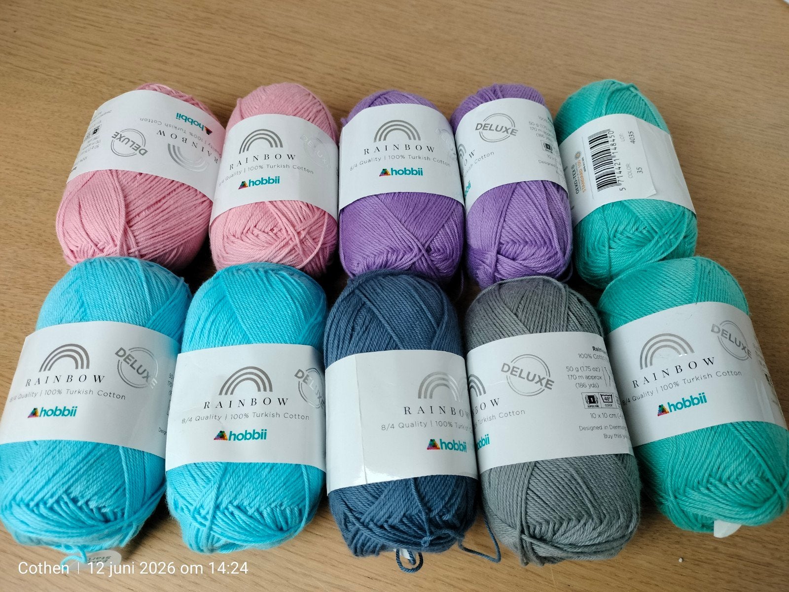 Hobbii Rainbow Deluxe 100% Turks Katoen, Ophalen of Verzenden, Nieuw, Breien of Haken, Wol of Garen