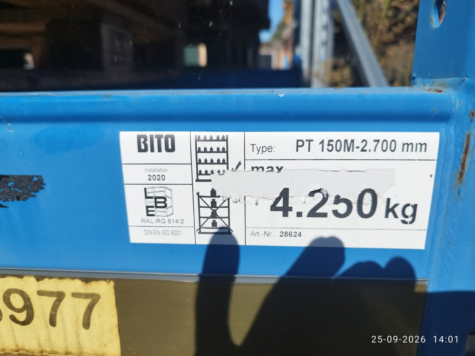 Bito dubbele europallet stelling - 1,5 jaar oud, Verzenden