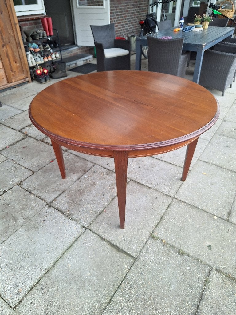 Klassieke massieve eettafel, Ophalen, Gebruikt, 100 tot 150 cm, Klassiek