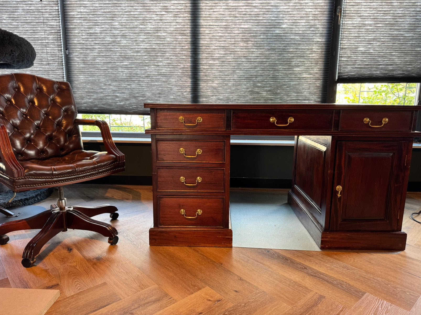 vintage mahonie bureau en stoel, Antiek en Kunst, Ophalen