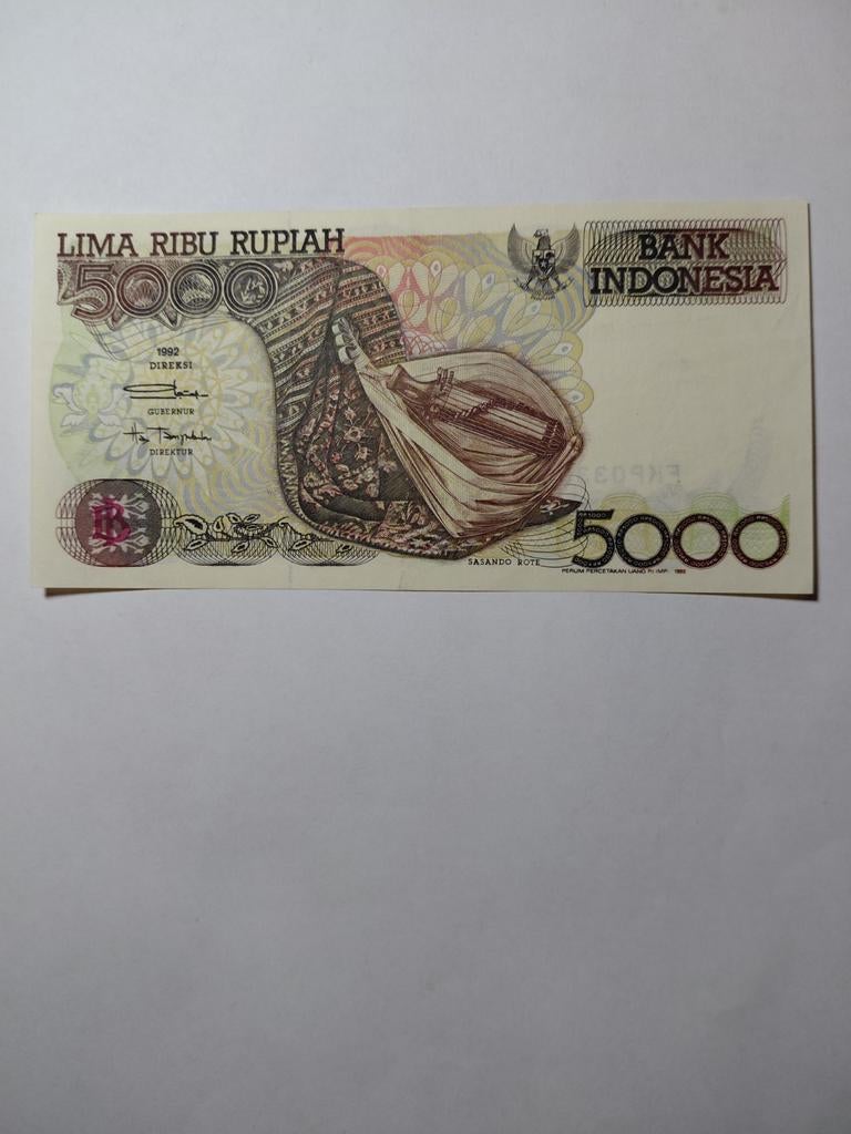 Indonesië 5000 rupiah 1992, Postzegels en Munten, Bankbiljetten | Azië, Ophalen of Verzenden, Zuidoost-Azië