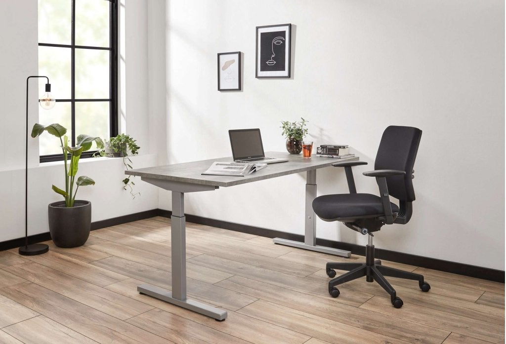 Nieuw Ergodesk T-poot instelbaar bureau div kleuren + maten, VST, Ophalen of Verzenden, Industriestraat 5, Info@vstkantoormeubilair.nl