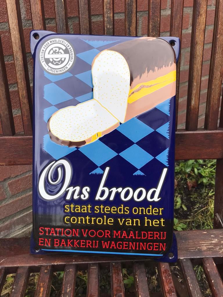 Ons Brood emaille reclamebord, Ophalen of Verzenden, Zo goed als nieuw, Reclamebord