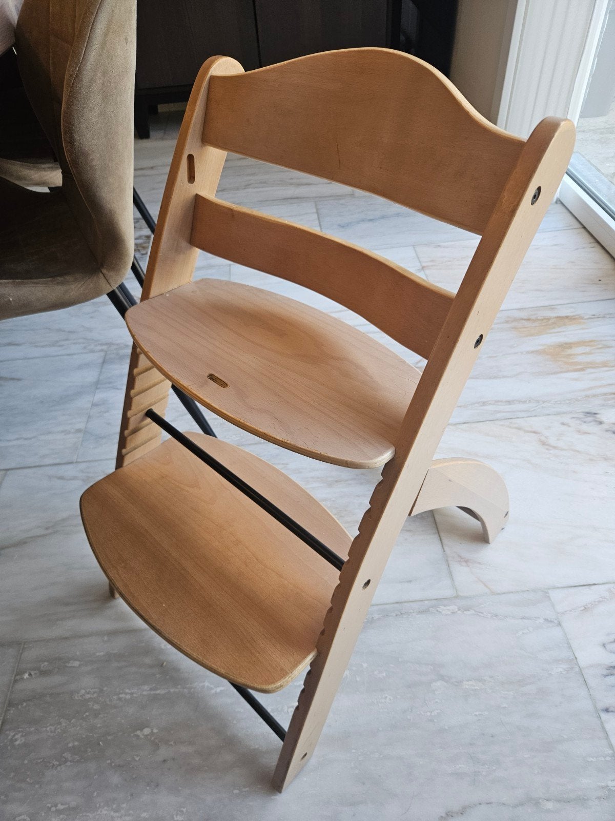 2x Houten meegroeistoel, Ophalen, Gebruikt, Meegroeistoel