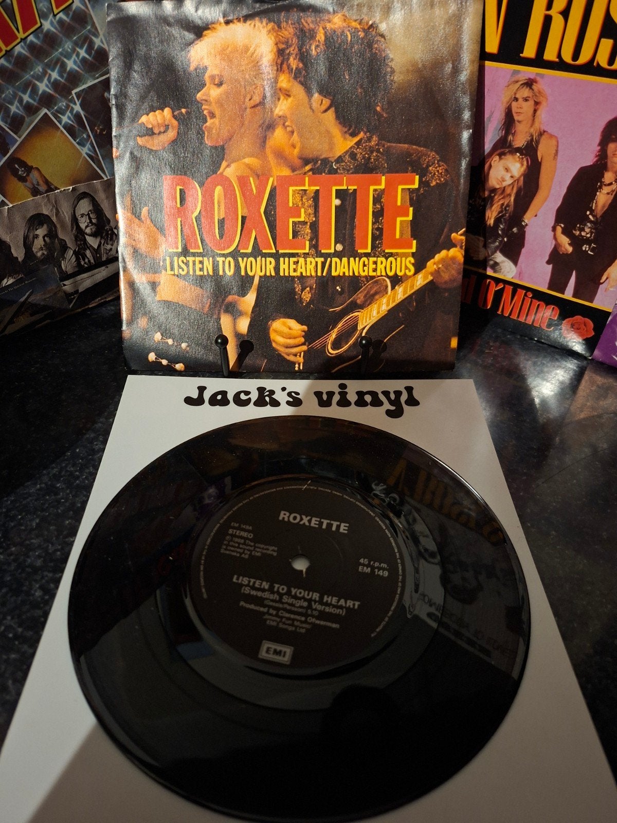 Roxette - Listen to Your Heart/Dangerous 7 inch vinyl 1990, 7 inch, Ophalen of Verzenden, Overige typen, Fotohoes