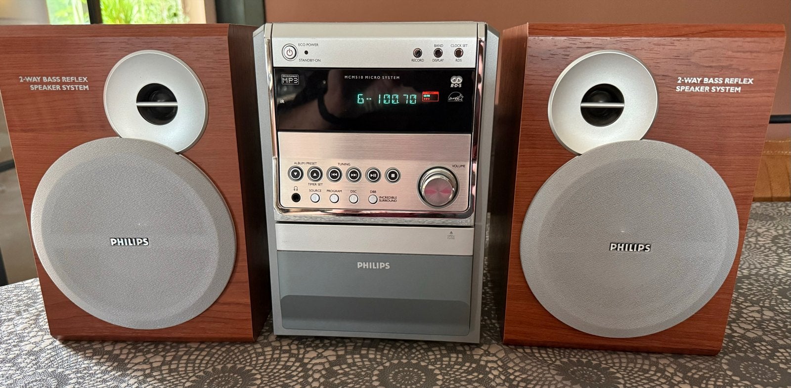 Philips MCM510 Micro Systeem met CD, Cassette, Radio en AUX, Ophalen, Philips, Gebruikt, Tuner of Radio