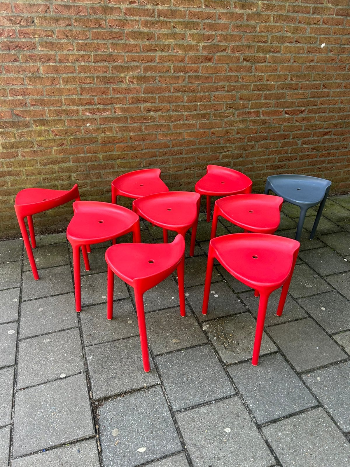 29 stuks Pedrali Happy design kruk schoolkrukken, Ophalen, Gebruikt, Hout